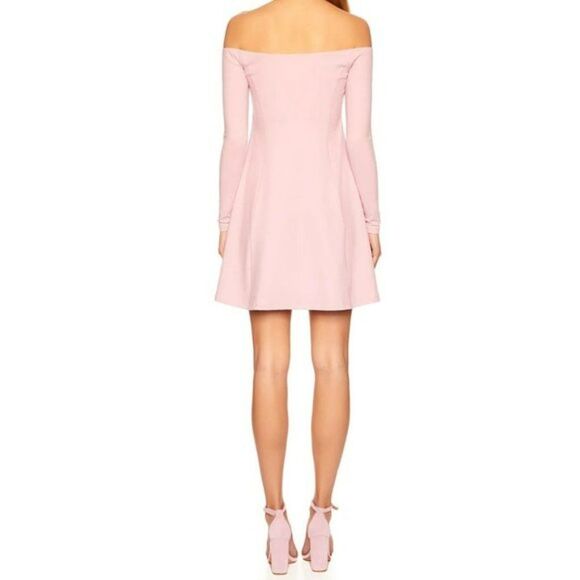 Susana Monaco Off Shoulder Long Sleeve Mini Dress Waterlilly Pink/ Purple M - Picture 2 of 9